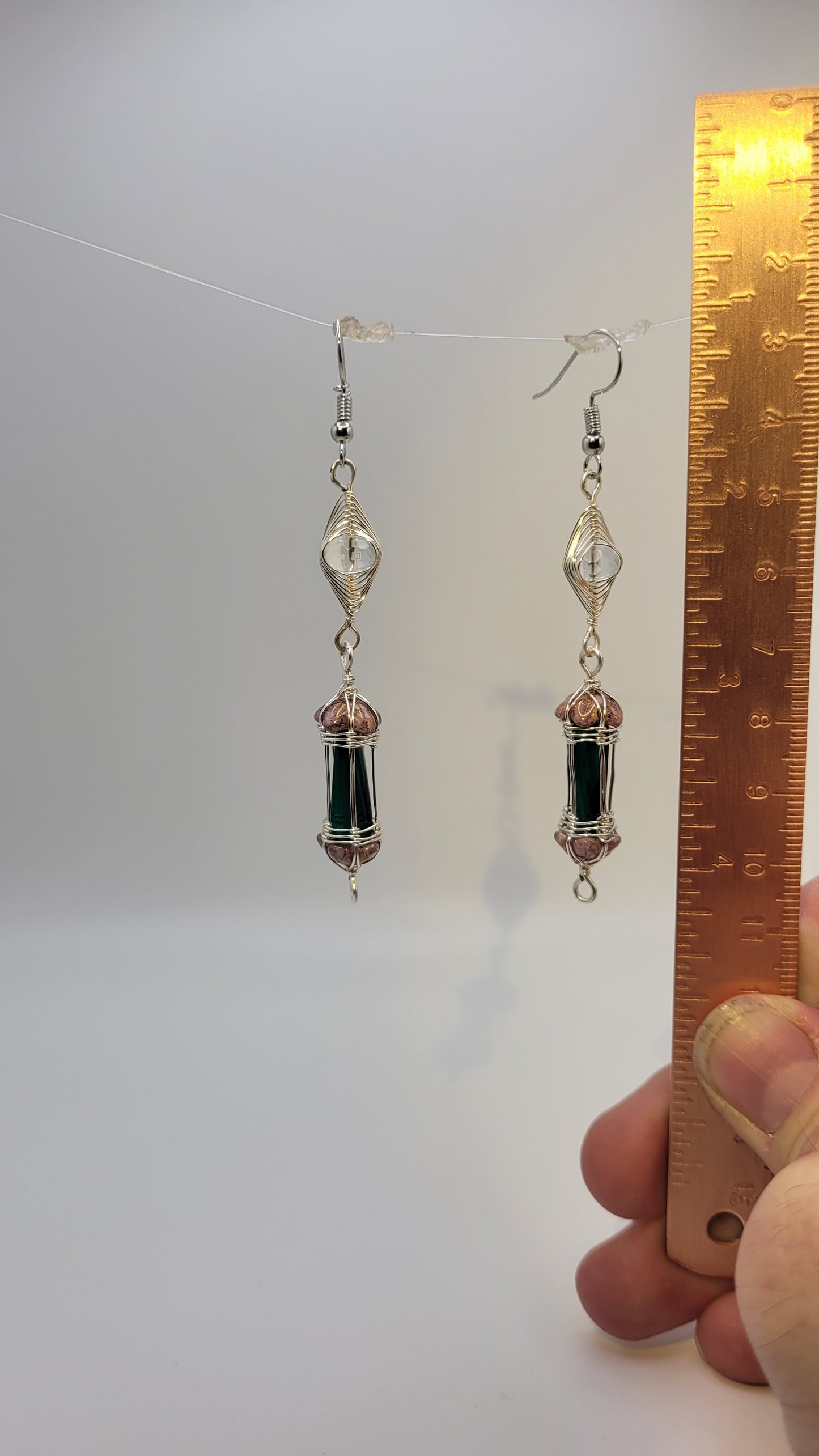 WireWrap Wizard Weave earrings with Czech glass