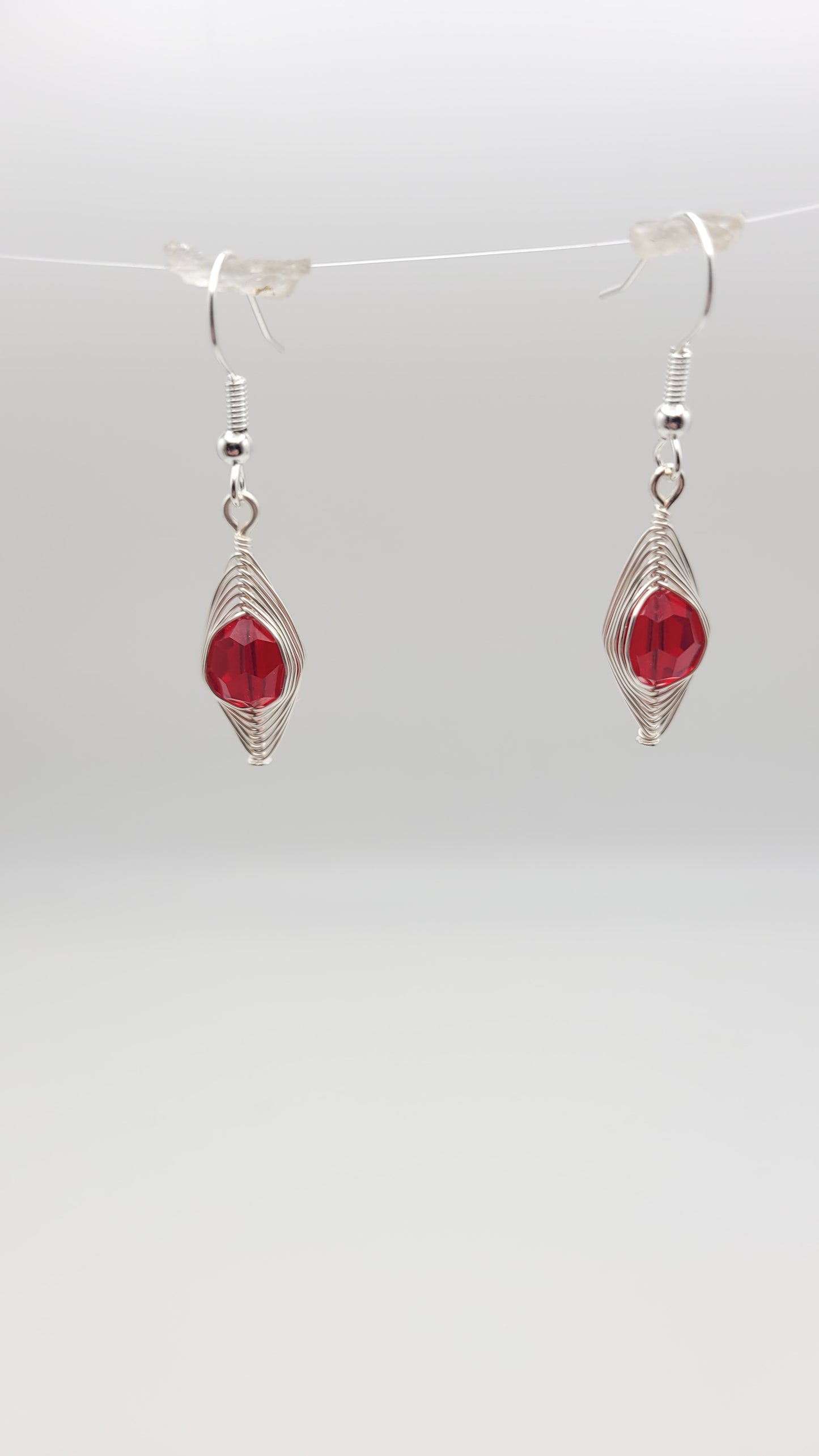 Single-Tier WireWrap Herringbone with Superior Crystals (Czech Crystal) earrings