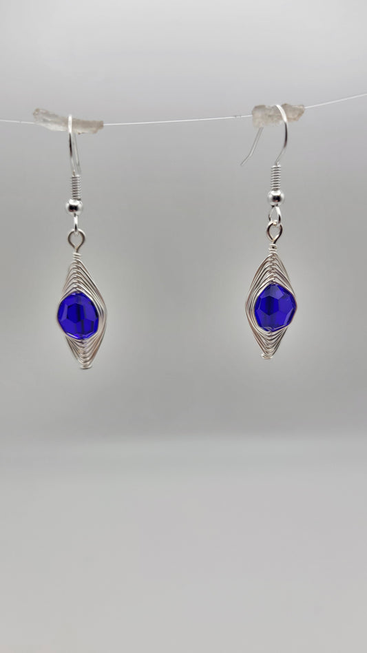 Single-Tier WireWrap Herringbone with Superior Crystals (Czech Crystal) earrings