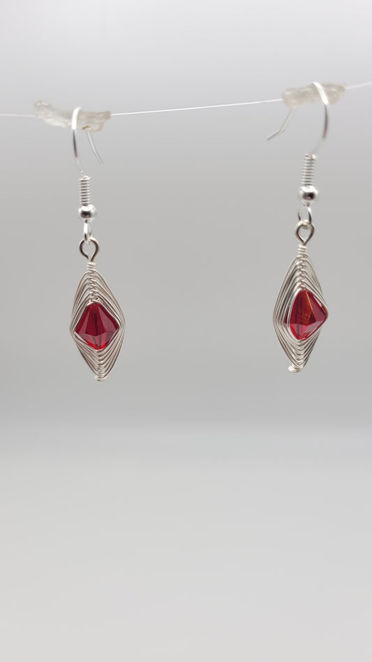 Single-Tier WireWrap Herringbone with Superior Crystals (Czech Crystal) earrings