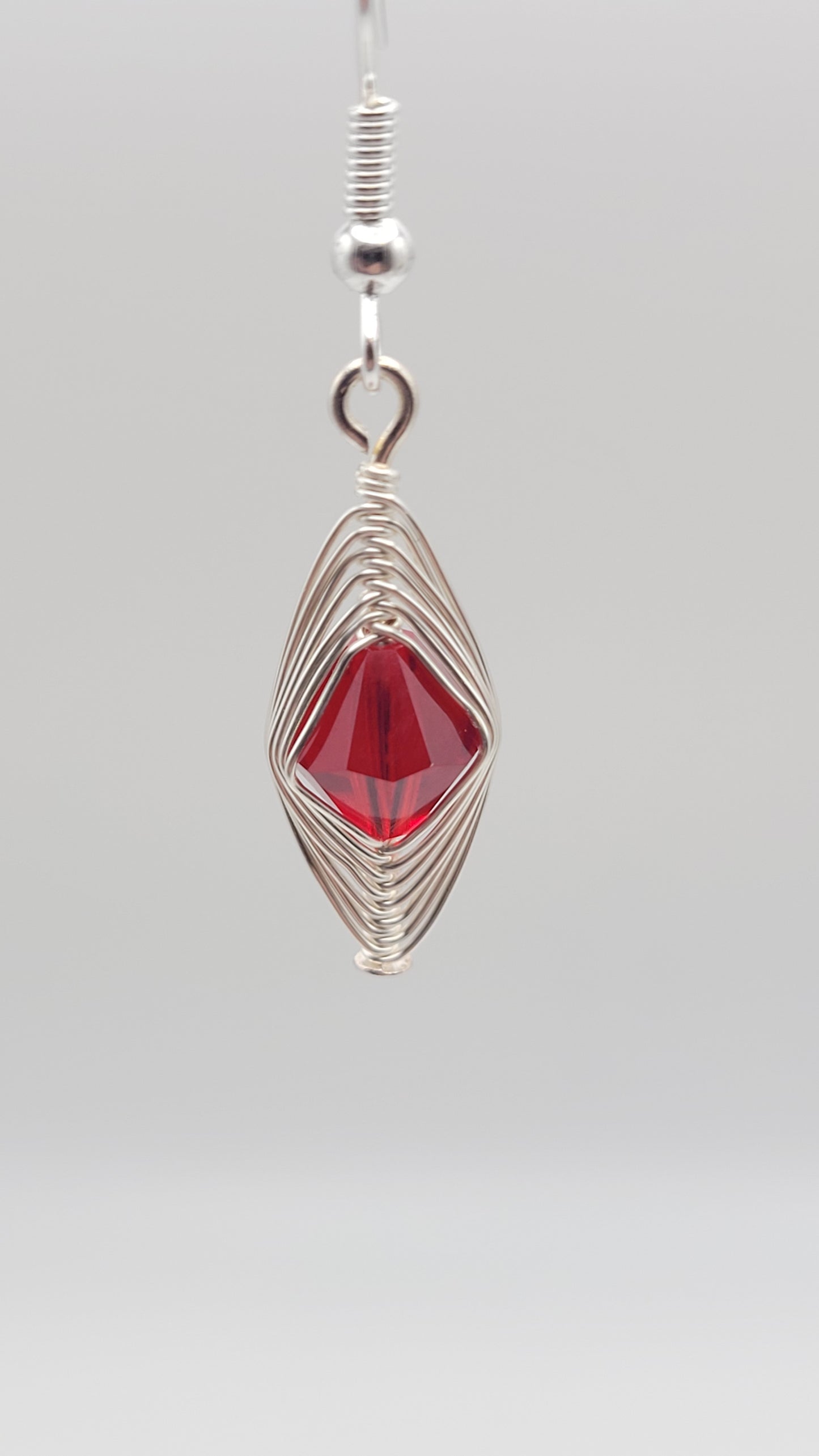 Single-Tier WireWrap Herringbone with Superior Crystals (Czech Crystal) earrings